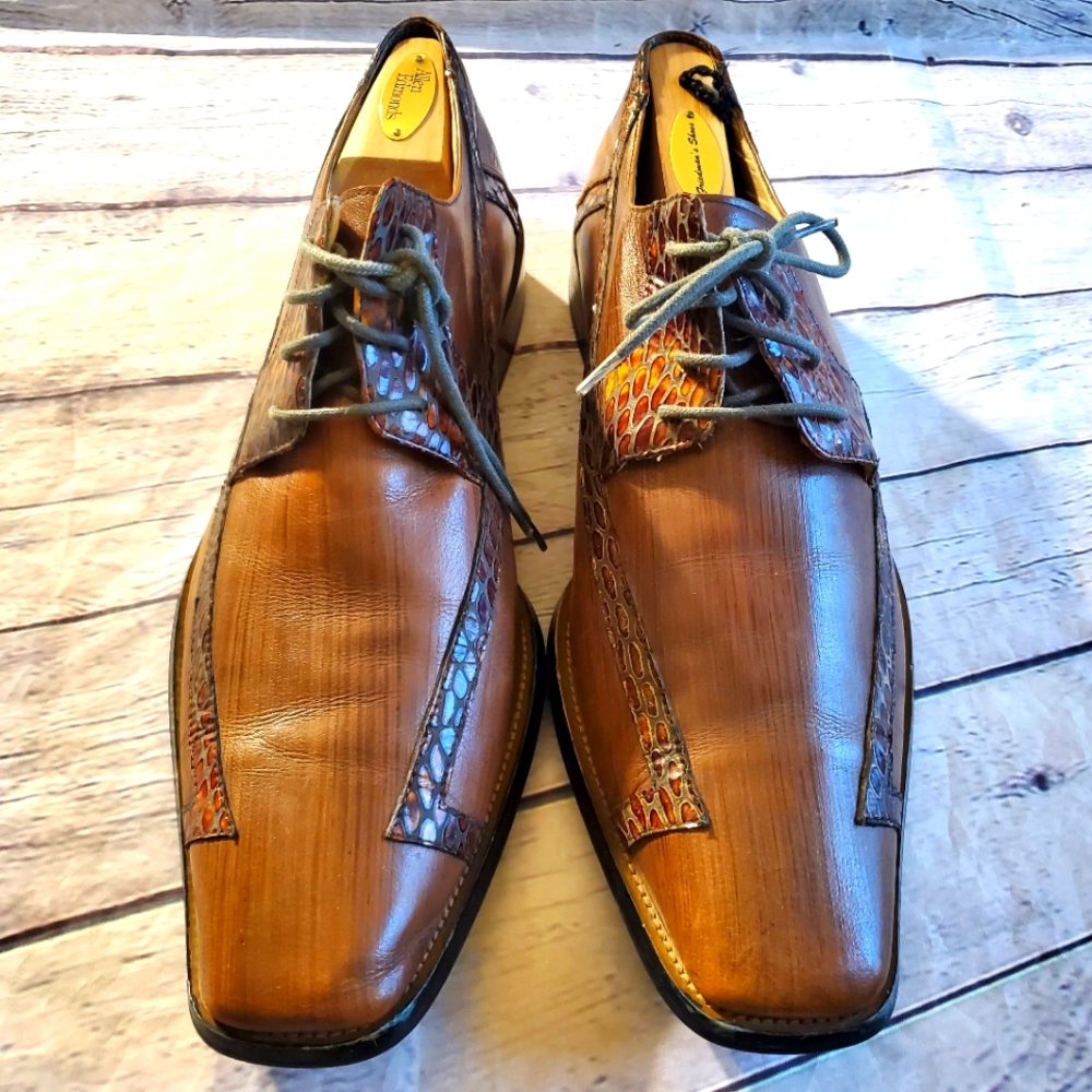 GIOVANNI MEN'S SHOES OXFORD BROWN STYLE IN ITALY 🇮🇹 SIZE 13